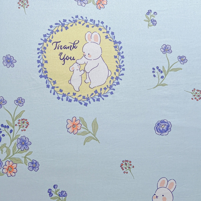 91家纺网 家纺一手货源 找家纺 极梦家纺 2025新款磨毛印花床裙三件套（支持定制） （总链接二） 蓝白兔