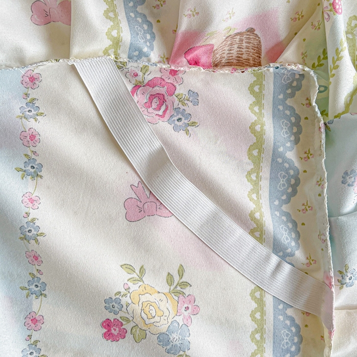 91家纺网 家纺一手货源 找家纺 极梦家纺 2025新款磨毛印花床裙三件套（支持定制） （总链接二） 小兔蘑菇