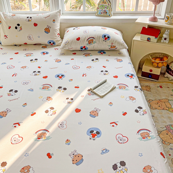 91家纺网 家纺一手货源 找家纺 极梦家纺 2025新款磨毛印花床裙三件套（支持定制） （总链接二） 童趣时光