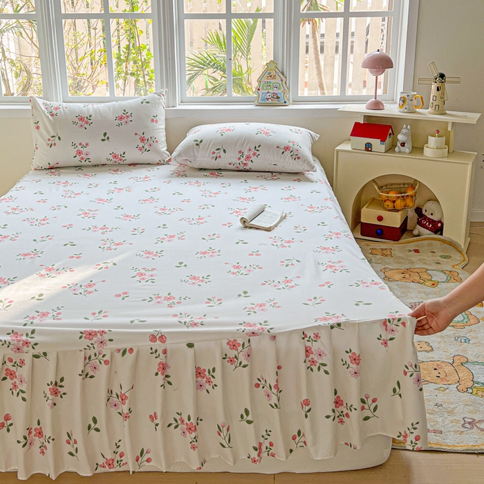 91家纺网 家纺一手货源 找家纺 极梦家纺 2025新款磨毛印花床裙三件套（支持定制） （总链接二） 着迷