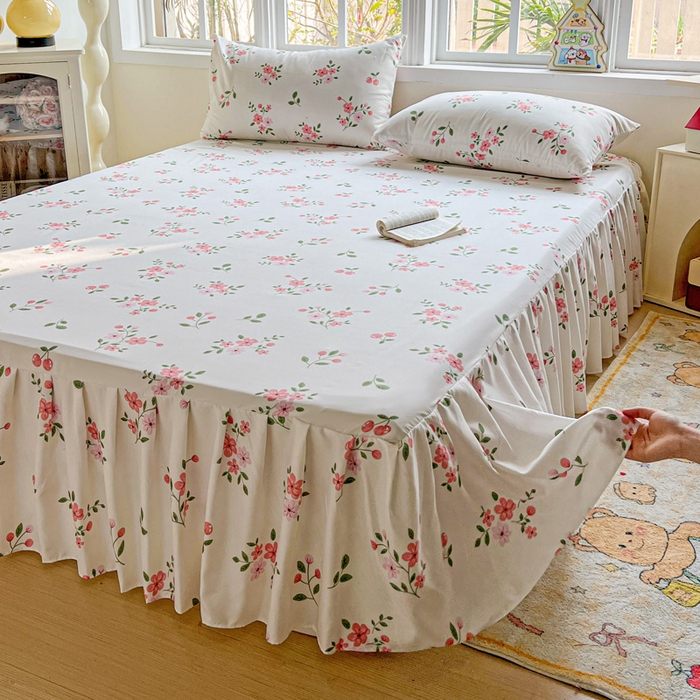 91家纺网 家纺一手货源 找家纺 极梦家纺 2025新款磨毛印花床裙三件套（支持定制） （总链接二） 着迷