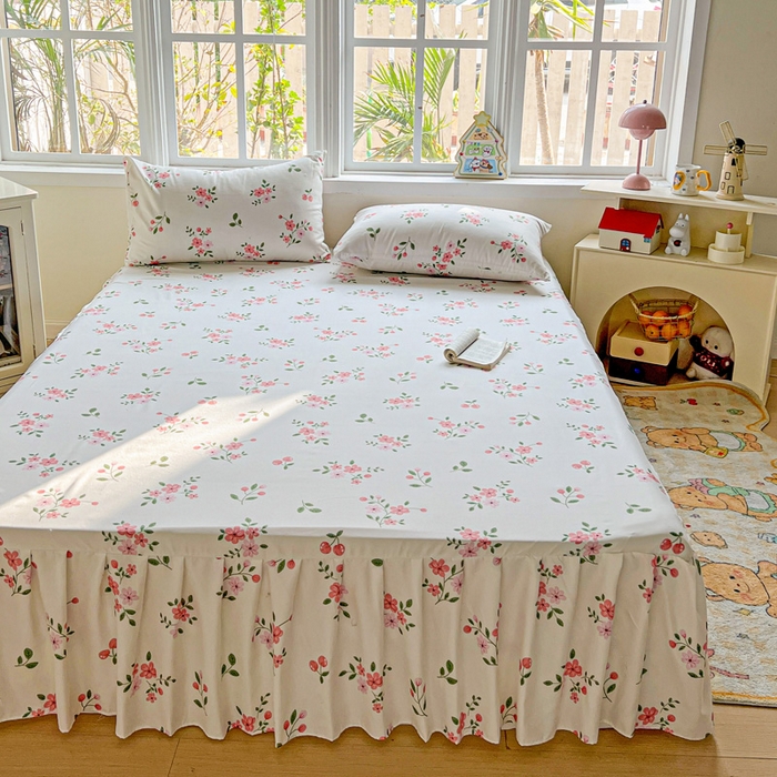 91家纺网 家纺一手货源 找家纺 极梦家纺 2025新款磨毛印花床裙三件套（支持定制） （总链接二） 着迷