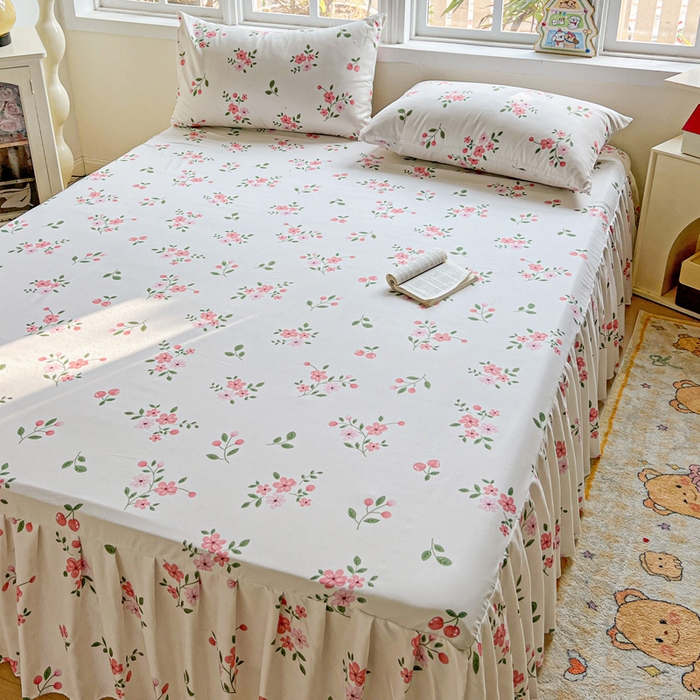 91家纺网 家纺一手货源 找家纺 极梦家纺 2025新款磨毛印花床裙三件套（支持定制） （总链接二） 着迷