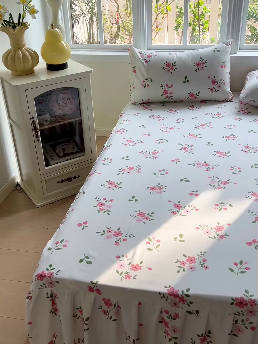 91家纺网 家纺一手货源 找家纺 极梦家纺 2025新款磨毛印花床裙三件套（支持定制） （总链接二） 着迷