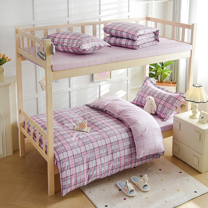 91家纺网 家纺一手货源 找家纺 （总）鑫宇 2025新款全棉13372学生宿舍印花三件套上下铺六件套