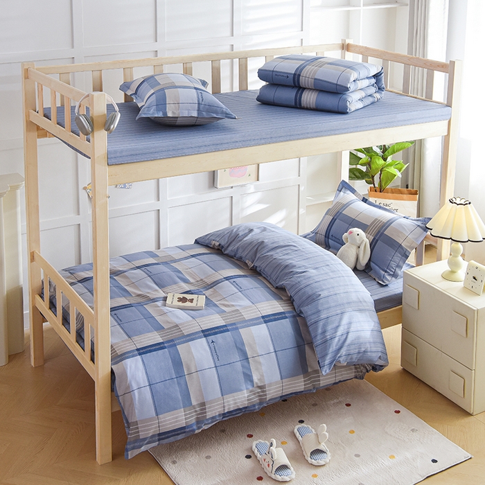 91家纺网 家纺一手货源 找家纺 （总）鑫宇 2025新款全棉13372学生宿舍印花三件套上下铺六件套