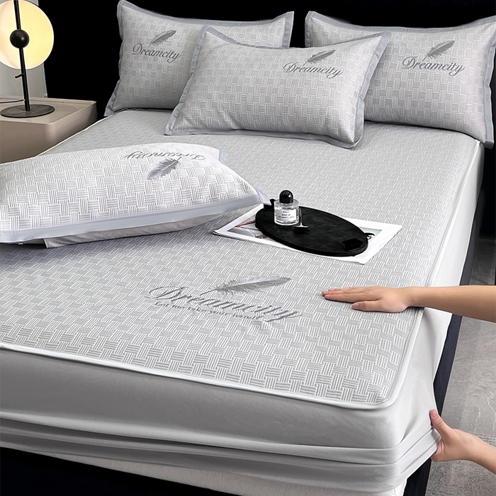 91家纺网 家纺一手货源 找家纺 如一2025新款A类刺绣PE中分子冰豆豆凉感软席-都市系列 都市-星辰银