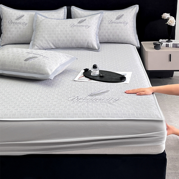 91家纺网 家纺一手货源 找家纺 如一2025新款A类刺绣PE中分子冰豆豆凉感软席-都市系列 都市-星辰银