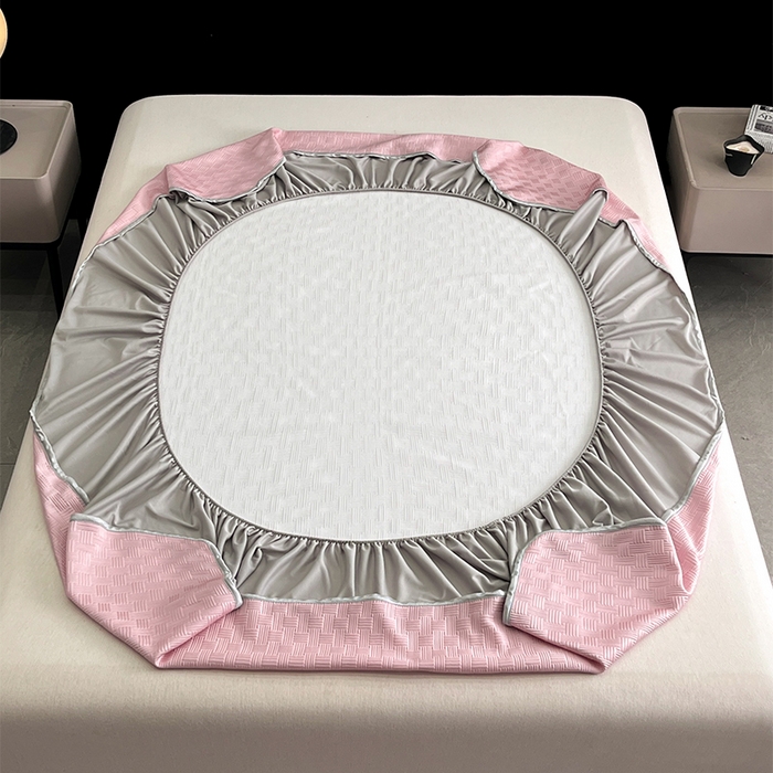 91家纺网 家纺一手货源 找家纺 如一2025新款A类刺绣PE中分子冰豆豆凉感软席-都市系列 都市-仲夏粉