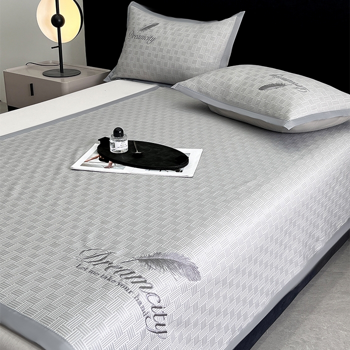 91家纺网 家纺一手货源 找家纺 如一2025新款A类刺绣PE中分子冰豆豆凉感软席-都市系列 都市-星辰银