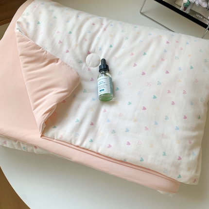 桃喜2025新A类 “冰纱”双拼凉感双层纱锦氨夏被夏凉被空调被实拍图 夏被-彩色爱心