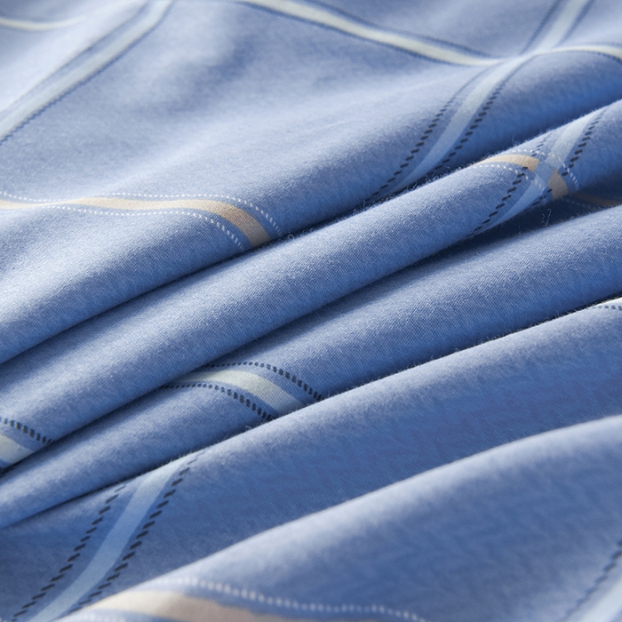 91家纺网 家纺一手货源 找家纺 鑫宇 2025新款全棉13372学生宿舍印花三件套上下铺六件套 新都时尚-蓝