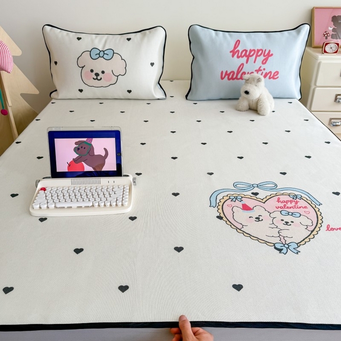 91家纺网 家纺一手货源 找家纺 （总）顾里家纺 2025春夏新款韩系数码卡通养生冰藤席空调席单席子