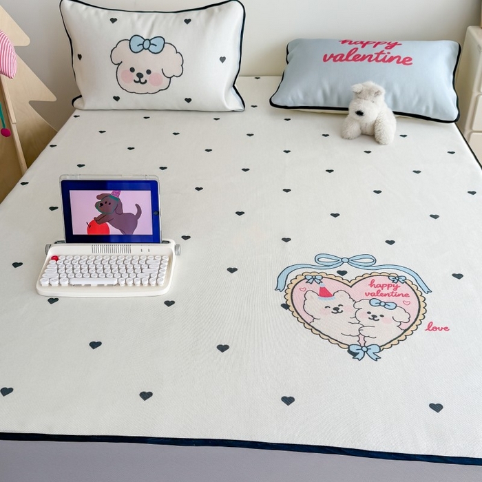 91家纺网 家纺一手货源 找家纺 （总）顾里家纺 2025春夏新款韩系数码卡通养生冰藤席空调席单席子