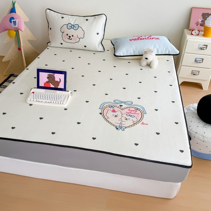 91家纺网 家纺一手货源 找家纺 （总）顾里家纺 2025春夏新款韩系数码卡通养生冰藤席空调席单席子