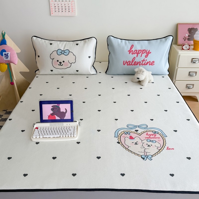 91家纺网 家纺一手货源 找家纺 （总）顾里家纺 2025春夏新款韩系数码卡通养生冰藤席空调席单席子