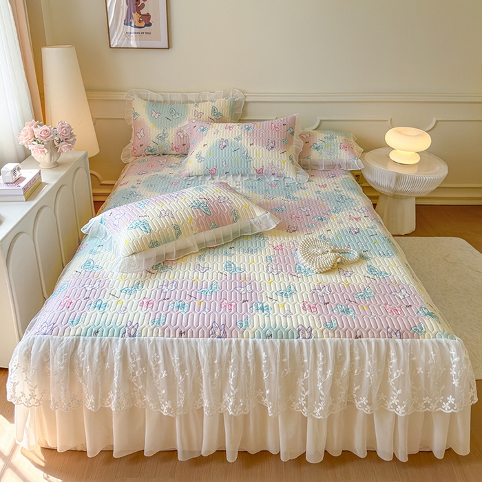 91家纺网 家纺一手货源 找家纺 （总）网红馆（ck家纺） 2025春夏新款印花凉感丝乳胶床裙凉席空调席夏被空调被