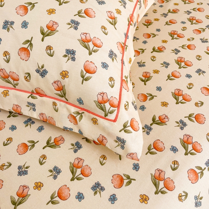 91家纺网 家纺一手货源 找家纺 2024新款纯棉加厚磨毛一字绣枕套一对 纯爱物语