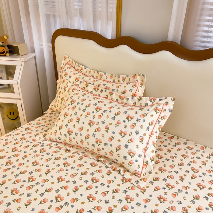 2024新款纯棉加厚磨毛一字绣枕套一对 纯爱物语