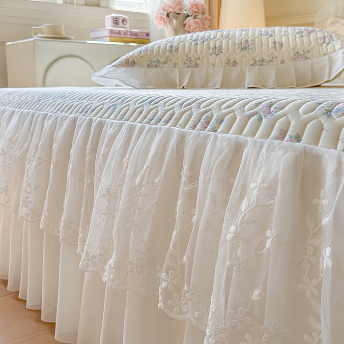 91家纺网 家纺一手货源 找家纺 网红馆（ck家纺） 2025春夏新款印花凉感丝乳胶床裙凉席空调席夏被空调被 花田米