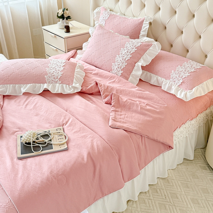 91家纺网 家纺一手货源 找家纺 （总） 2025新款PE凉豆豆安娜系列凉席夏被三件套