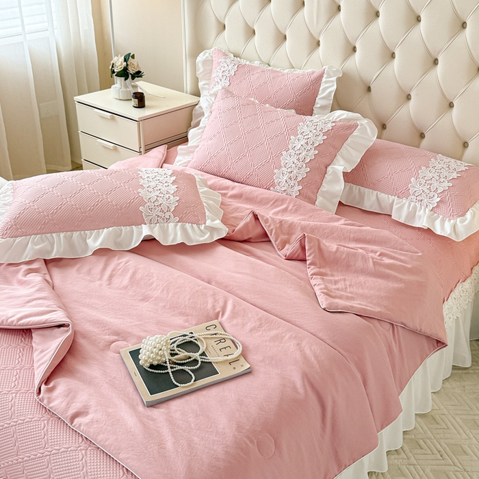 91家纺网 家纺一手货源 找家纺 （总） 2025新款PE凉豆豆安娜系列凉席夏被三件套