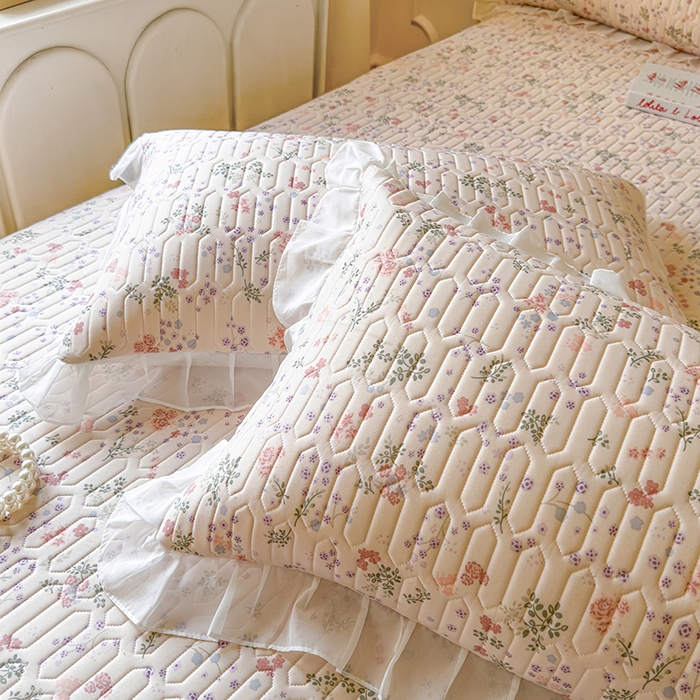 91家纺网 家纺一手货源 找家纺 网红馆（ck家纺） 2025春夏新款印花凉感丝乳胶床裙凉席空调席夏被空调被 花样年华 粉