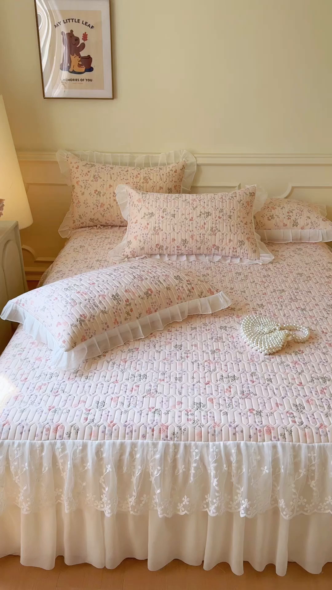 91家纺网 家纺一手货源 找家纺 网红馆（ck家纺） 2025春夏新款印花凉感丝乳胶床裙凉席空调席夏被空调被 花样年华 粉