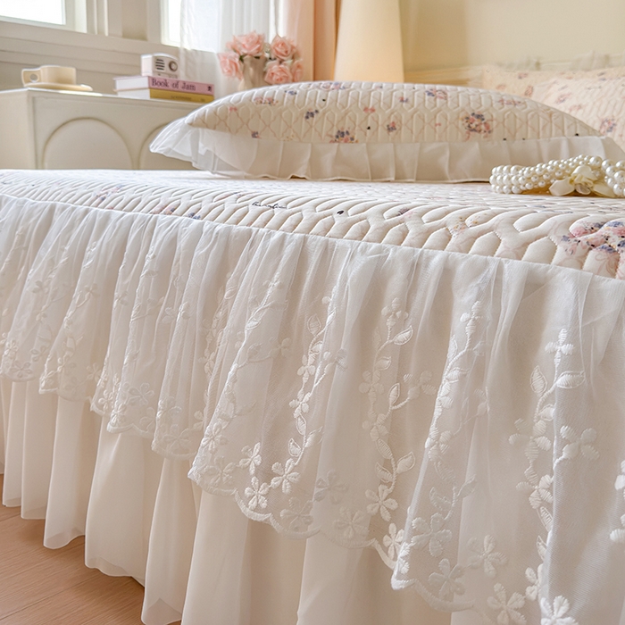 91家纺网 家纺一手货源 找家纺 网红馆（ck家纺） 2025春夏新款印花凉感丝乳胶床裙凉席空调席夏被空调被 艺梦 粉