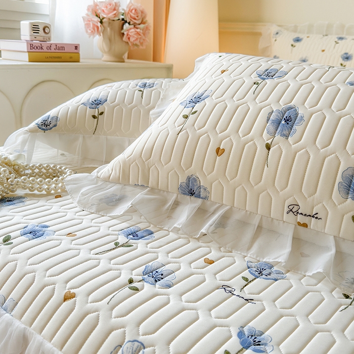 91家纺网 家纺一手货源 找家纺 网红馆（ck家纺） 2025春夏新款印花凉感丝乳胶床裙凉席空调席夏被空调被 玉秀 兰