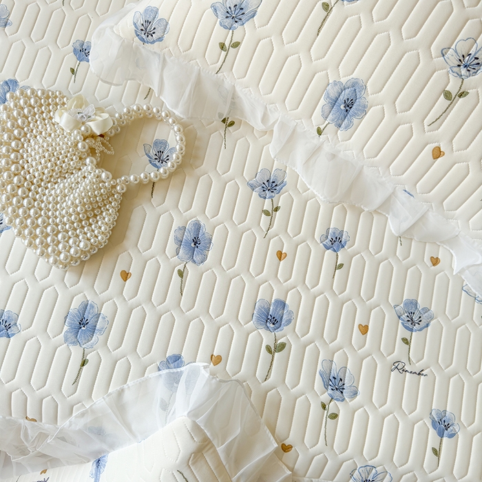 91家纺网 家纺一手货源 找家纺 网红馆（ck家纺） 2025春夏新款印花凉感丝乳胶床裙凉席空调席夏被空调被 玉秀 兰