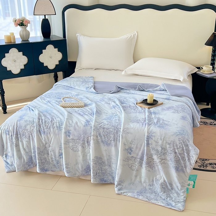 91家纺网 家纺一手货源 找家纺 （总）2025年新款A类数码印花夏凉被 凉感丝锦氨夏被冰淇淋夏被空调被西瓜被双面凉感单夏被