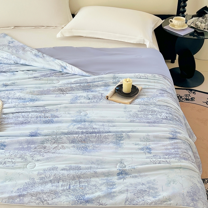 91家纺网 家纺一手货源 找家纺 （总）2025年新款A类数码印花夏凉被 凉感丝锦氨夏被冰淇淋夏被空调被西瓜被双面凉感单夏被