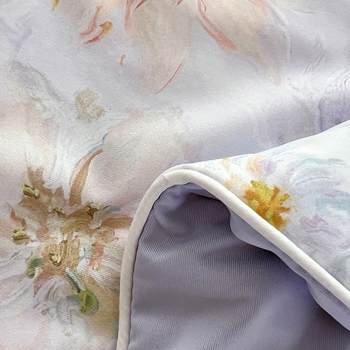 91家纺网 家纺一手货源 找家纺 2025年新款A类数码印花夏凉被 凉感丝锦氨夏被冰淇淋夏被空调被西瓜被双面凉感单夏被 轻轻花语