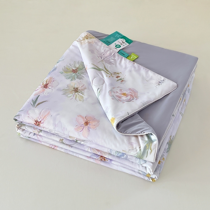 91家纺网 家纺一手货源 找家纺 2025年新款A类数码印花夏凉被 凉感丝锦氨夏被冰淇淋夏被空调被西瓜被双面凉感单夏被 轻轻花语