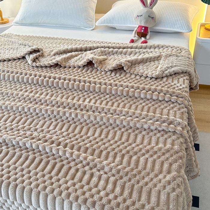 91家纺网 家纺一手货源 找家纺 芸锦豪 2025新款子母金龟绒毛毯毯子 咖色