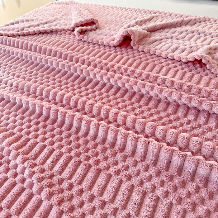 91家纺网 家纺一手货源 找家纺 芸锦豪 2025新款子母金龟绒毛毯毯子 玫瑰粉