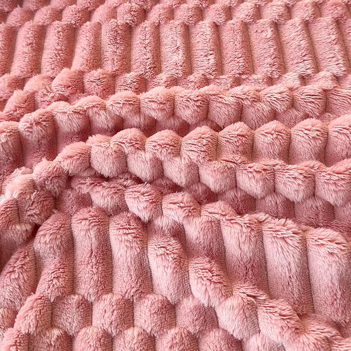 91家纺网 家纺一手货源 找家纺 芸锦豪 2025新款子母金龟绒毛毯毯子 玫瑰粉