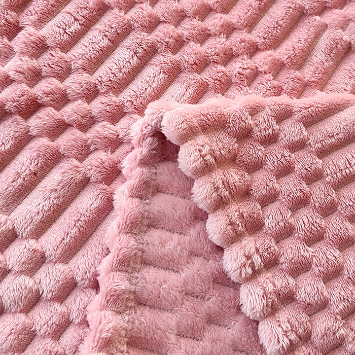91家纺网 家纺一手货源 找家纺 芸锦豪 2025新款子母金龟绒毛毯毯子 玫瑰粉