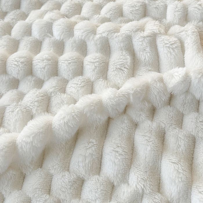 91家纺网 家纺一手货源 找家纺 芸锦豪 2025新款子母金龟绒毛毯毯子 米白