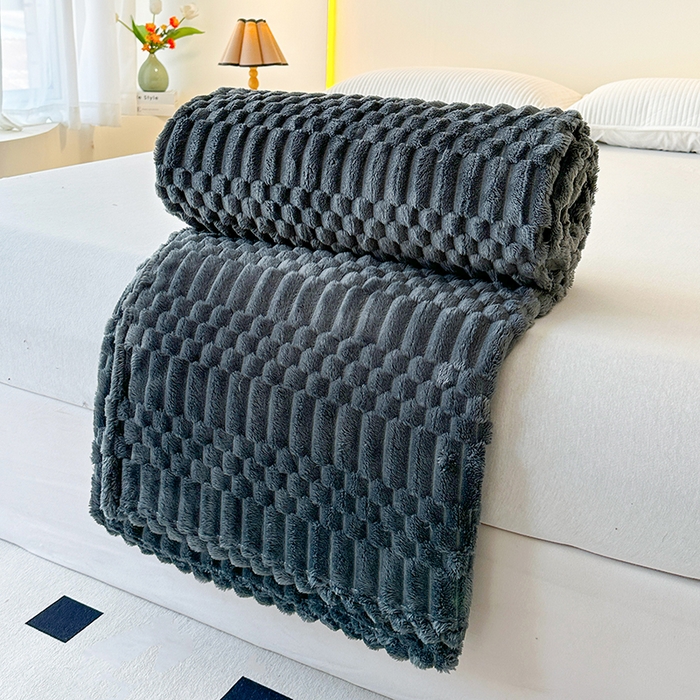 91家纺网 家纺一手货源 找家纺 芸锦豪 2025新款子母金龟绒毛毯毯子 深灰