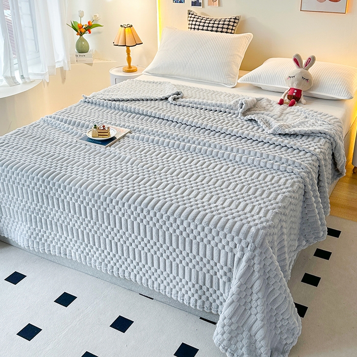 91家纺网 家纺一手货源 找家纺 芸锦豪 2025新款子母金龟绒毛毯毯子 中灰