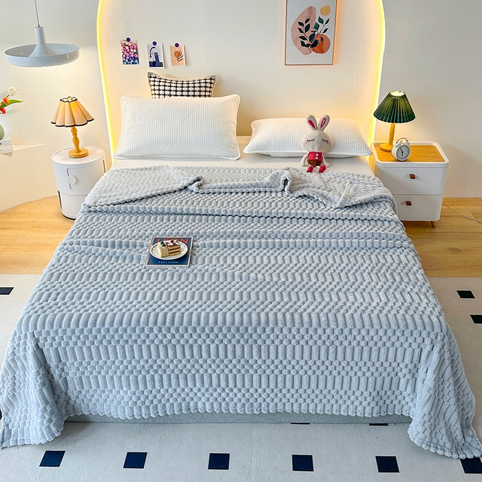 91家纺网 家纺一手货源 找家纺 芸锦豪 2025新款子母金龟绒毛毯毯子 中灰