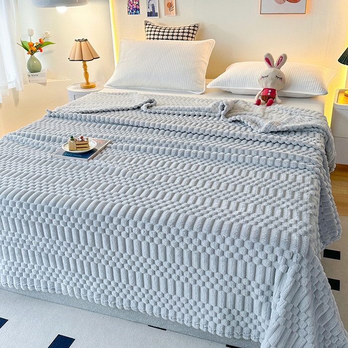 91家纺网 家纺一手货源 找家纺 芸锦豪 2025新款子母金龟绒毛毯毯子 中灰