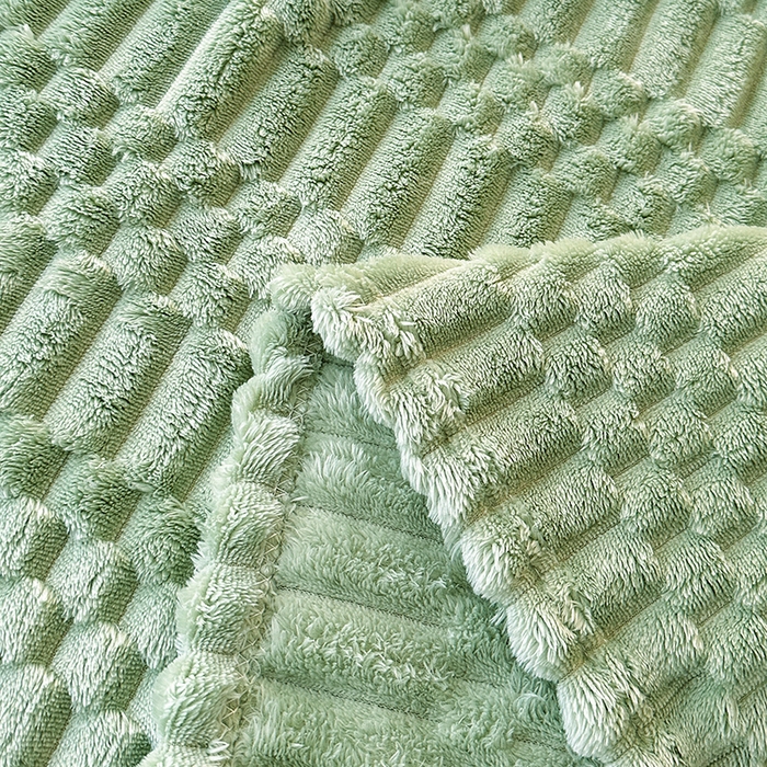 91家纺网 家纺一手货源 找家纺 芸锦豪 2025新款子母金龟绒毛毯毯子 茶绿