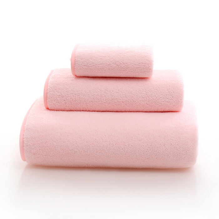 91家纺网 家纺一手货源 找家纺 （总）彩虹毛巾 2025新款无印风纯色珊瑚绒方巾毛巾浴巾套装