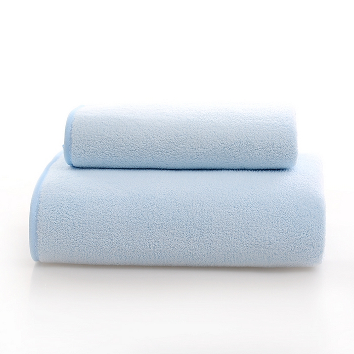 91家纺网 家纺一手货源 找家纺 （总）彩虹毛巾 2025新款无印风纯色珊瑚绒方巾毛巾浴巾套装