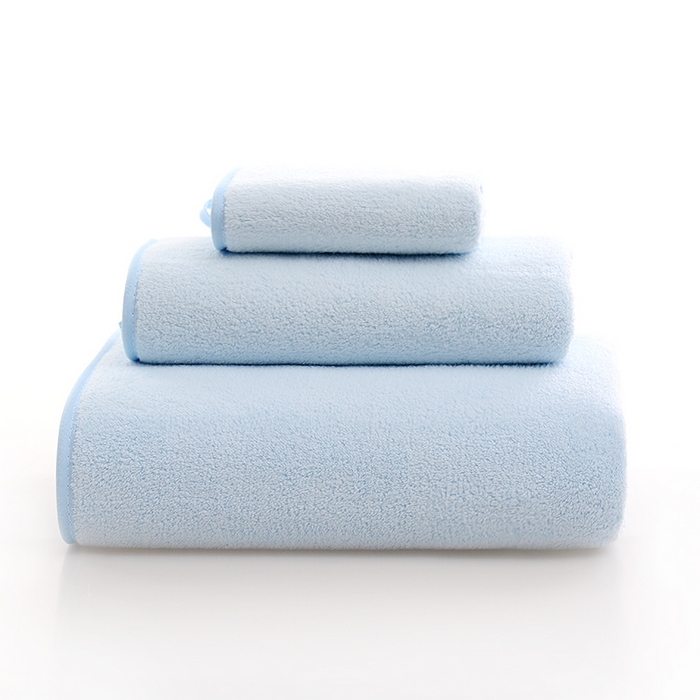 91家纺网 家纺一手货源 找家纺 （总）彩虹毛巾 2025新款无印风纯色珊瑚绒方巾毛巾浴巾套装