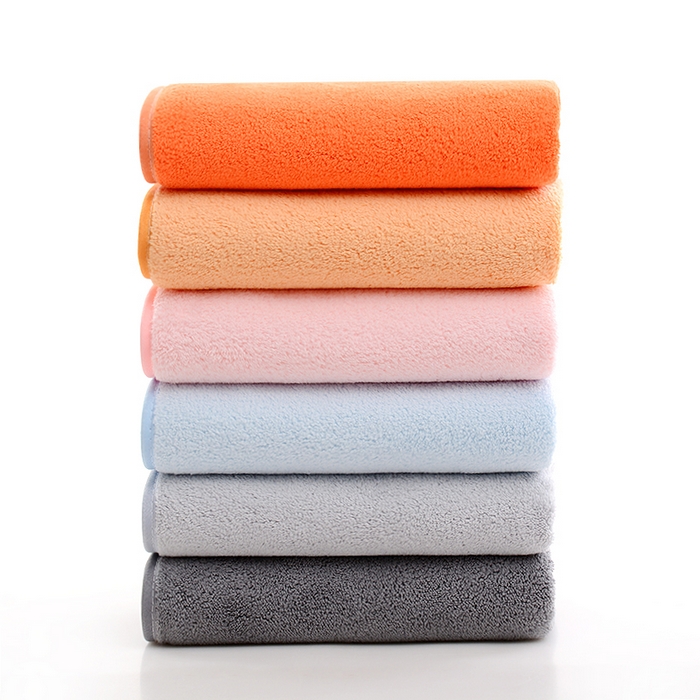 91家纺网 家纺一手货源 找家纺 （总）彩虹毛巾 2025新款无印风纯色珊瑚绒方巾毛巾浴巾套装