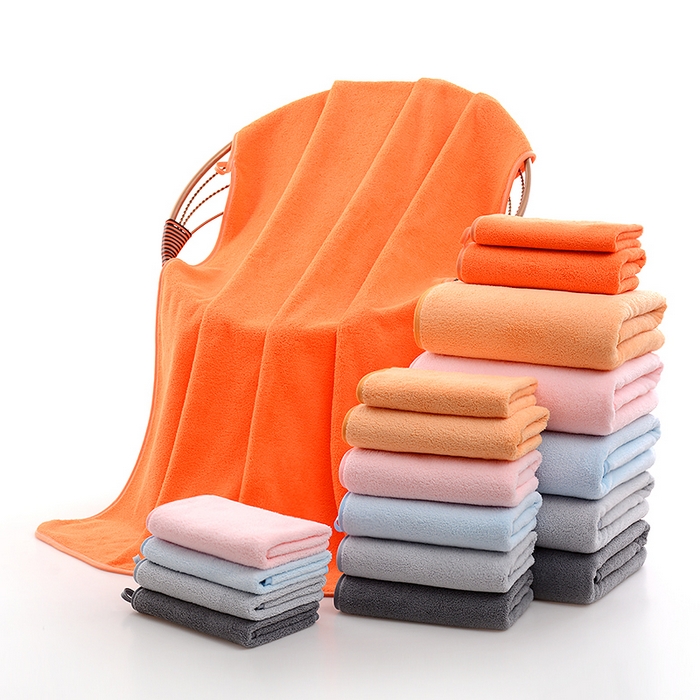 91家纺网 家纺一手货源 找家纺 （总）彩虹毛巾 2025新款无印风纯色珊瑚绒方巾毛巾浴巾套装